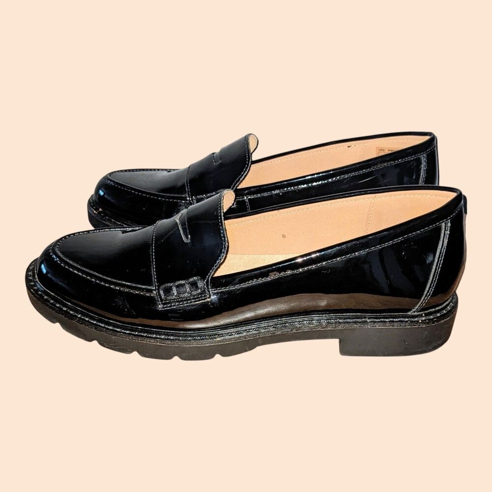 Rockport Women's 8.5 Kacey Penny Loafer Black Patent Leather Casual Shoes C18735